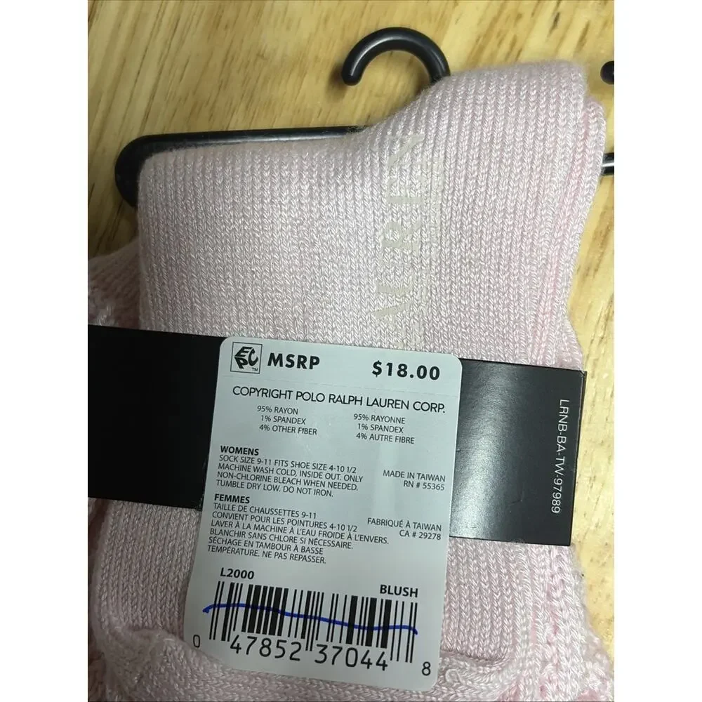 Lauren Ralph Lauren NWT Women's Pink Cable Knit Lounge Sock - Women’s Size 9-11